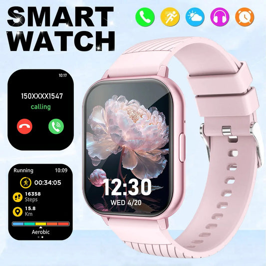 LOMAXFR Smart Watch 1.83" HD – Calls, Sports & Custom Dials Smartwatch Peaceful Pleasures Health and Wellness Z81-Pink