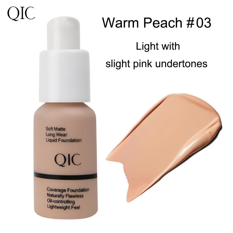 QIC Matte Liquid Foundation & Concealer | 5 Shades, 30ml