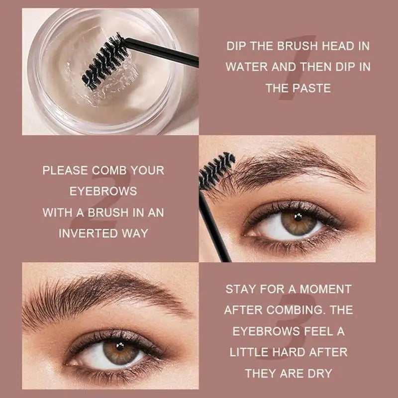 Long-Lasting Clear Eyebrow Styling Gel Wax with Brush – 6 Shades