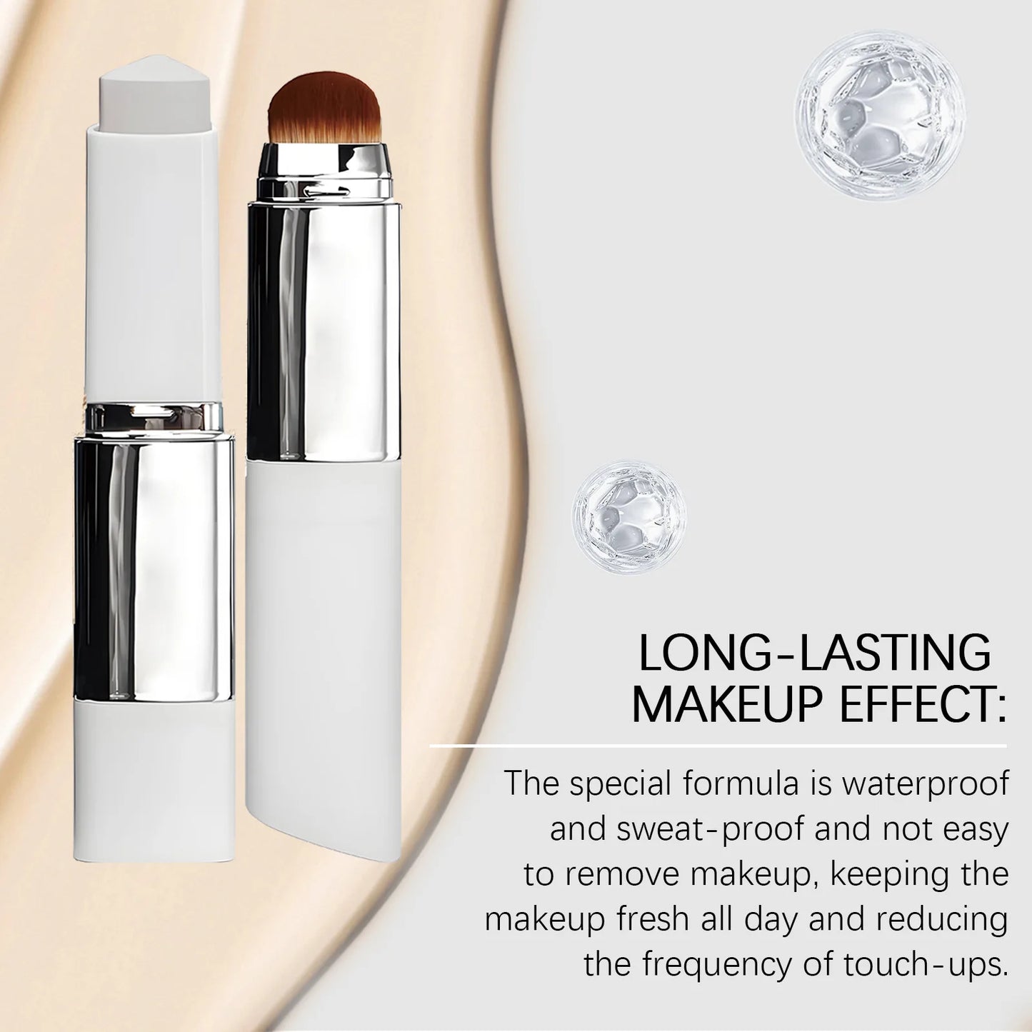 Double-Head Foundation Stick with Brush | Full Coverage Matte