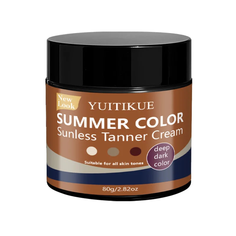 Yuitikue Summer Color Sunless Tanner Cream, 80g Deep Dark Color Self Tanning Cream for All Skin Tones, Face & Body Peaceful Pleasures Health and Wellness 1pc 80g