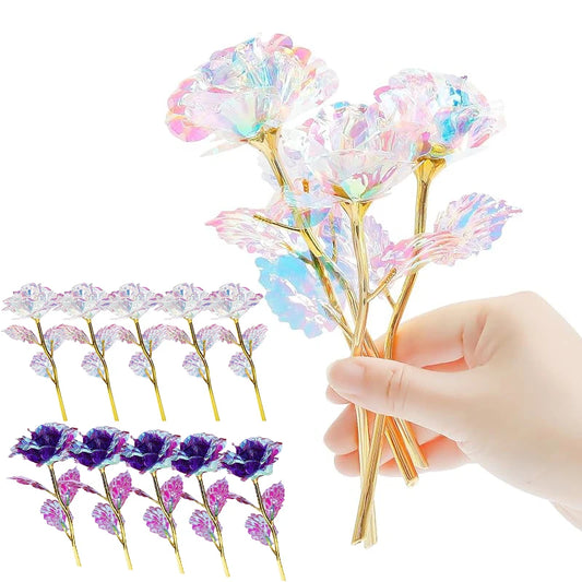Rainbow Crystal Artificial Rose – Perfect Gift for Mom & Valentine