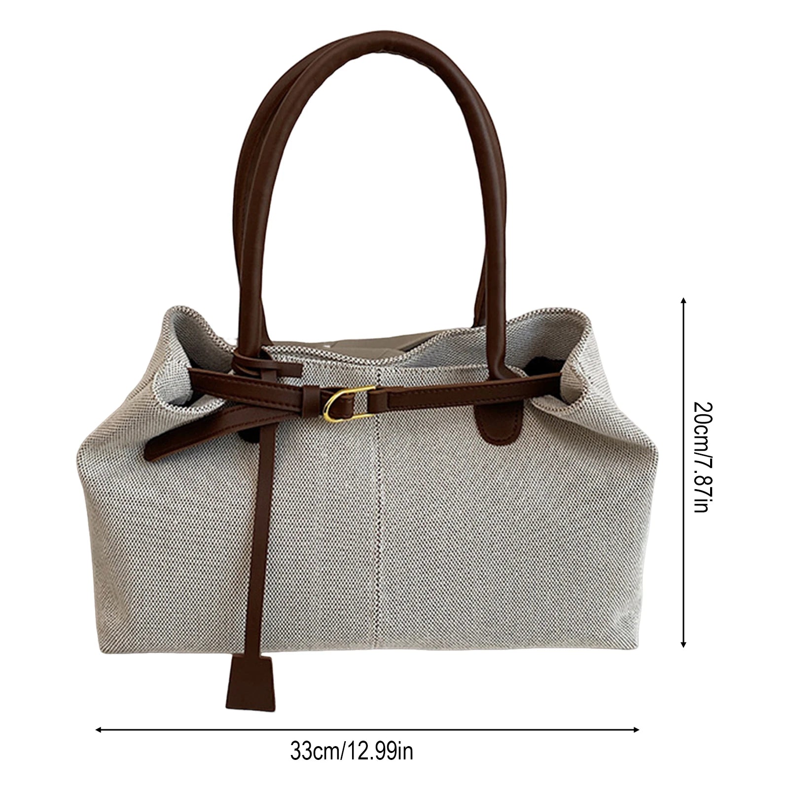 Women's Retro Tote Bag Large Capacity Shoulder Bag Korean Style Durable Polyester Fabric Peaceful Pleasures Health and Wellness