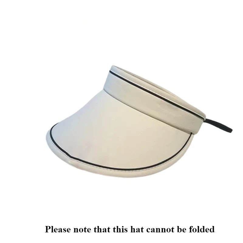 Women's Wide Brim UV Sun Visor Hat – Open Top, Foldable