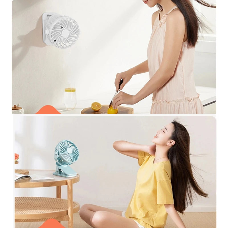 Portable Electric Fan 720° Rotating Hanging Clip Fan With Night Light Rechargeable Air Cooler For Outdoor Camping Fan Peaceful Pleasures Health and Wellness