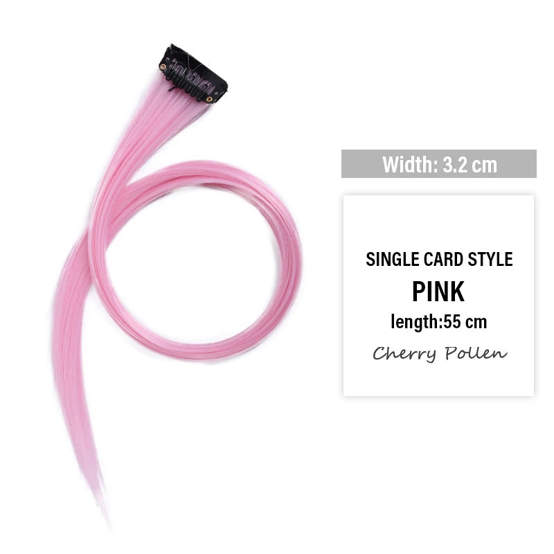 Colored Clip-In Hair Extensions | 55cm Synthetic Weft