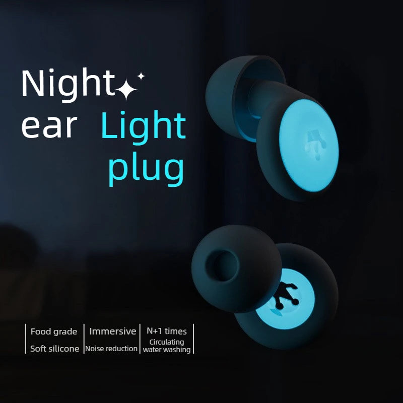 Silicone Noise Cancelling Earplugs – Glow Dark, Side Sleepers