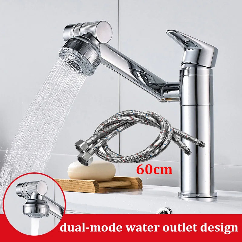 Stainless Steel Single-Handle Hot & Cold Bathroom Basin Faucet