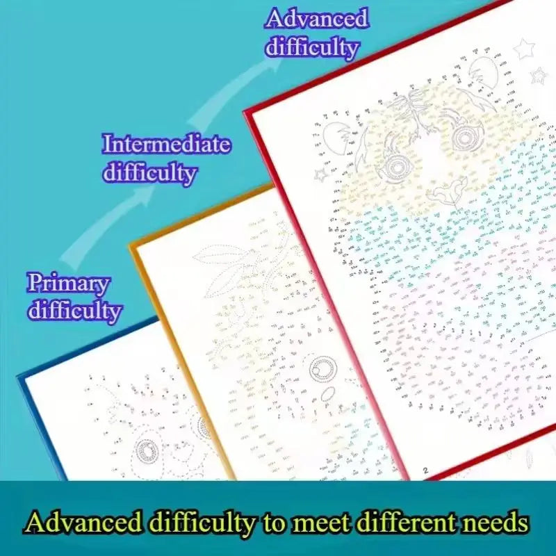 46-Page Advanced Magic Connect-the-dots Maze Game Book Focus Training