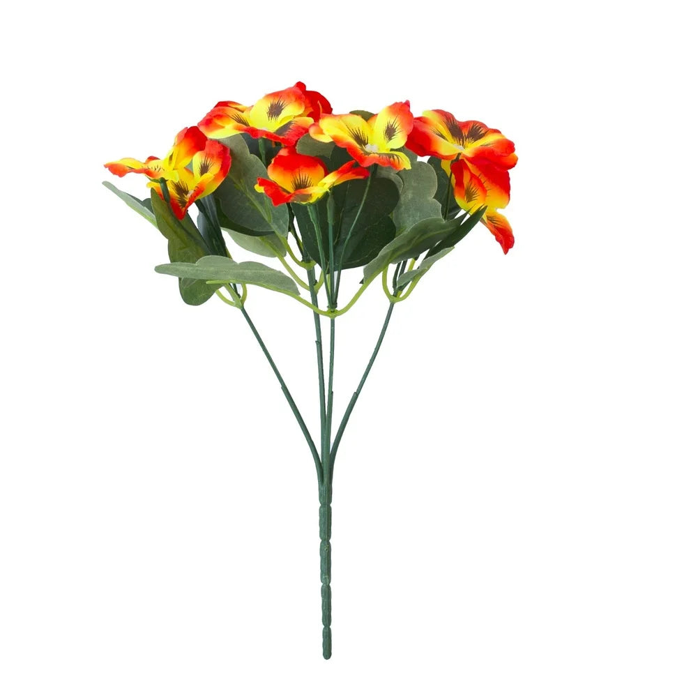 Spring Artificial Pansy Silk Flower Home Outdoor Mall Decor Bouquet