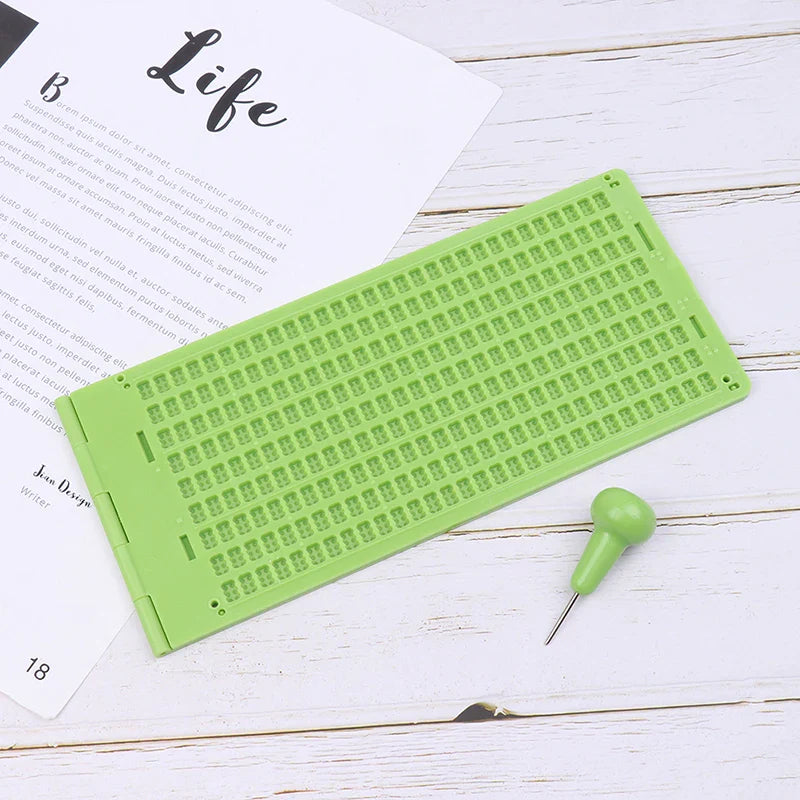 Portable Braille Writing Slate & Stylus – 9 Lines 30 Cells