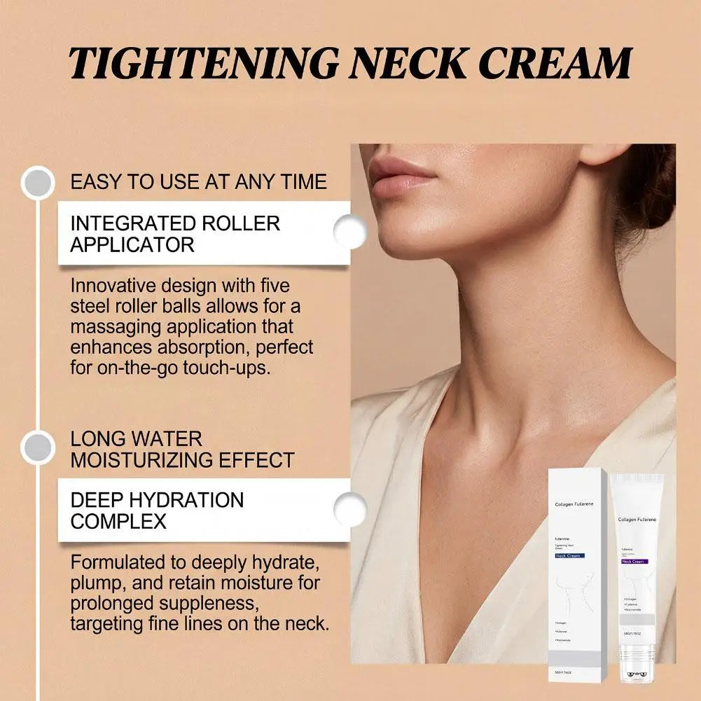 Instant Light Line Neck Cream Collagen Anti-Wrinkle Fade Fine Lines Firming Skin Rollerball Design Massage Promotes Absorption Peaceful Pleasures Health and Wellness