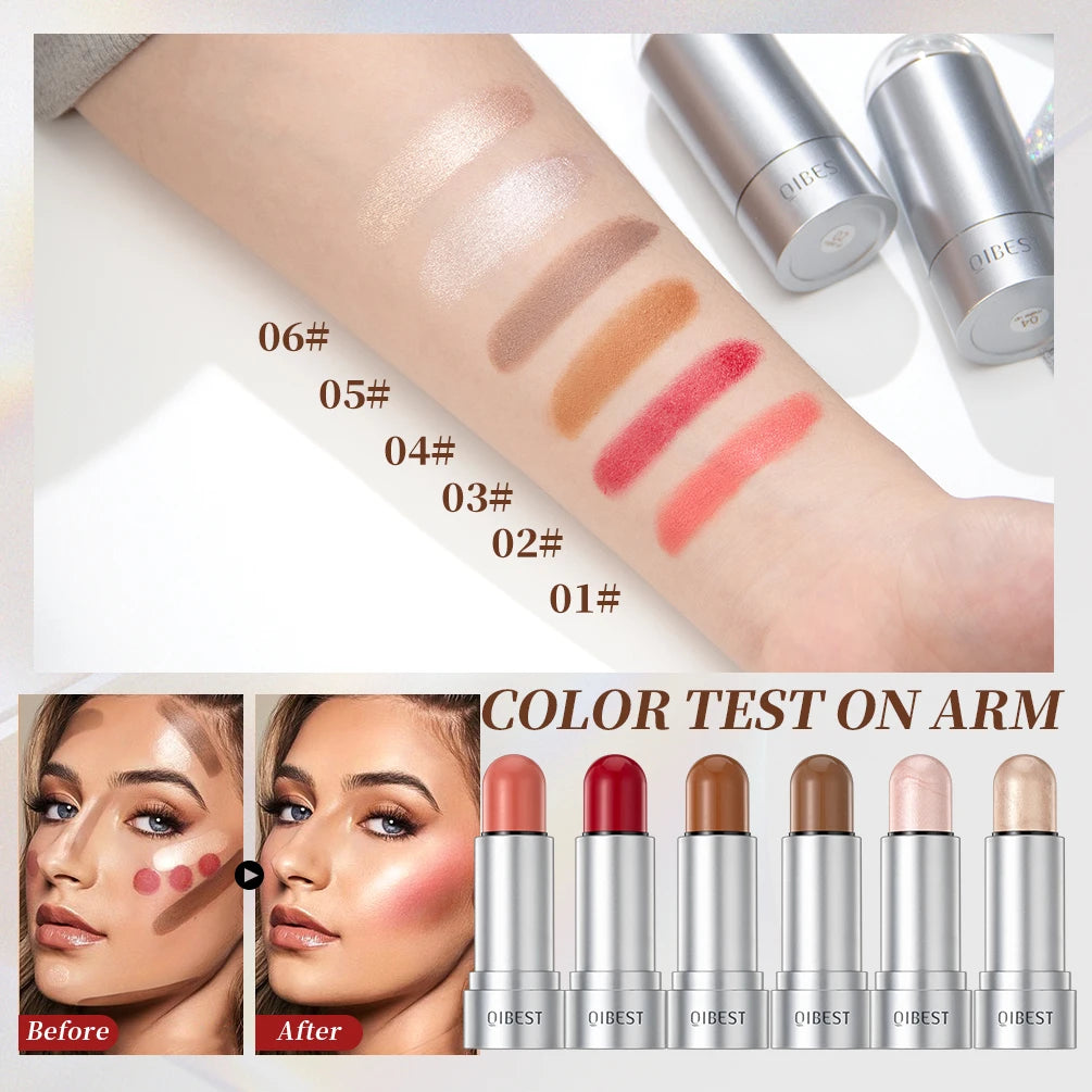 Face Contouring Bronzer Stick Multifunctional Highlighter Brightening Silkworm Blusher Rouge Cream Modify Concealer Pen Makeup Peaceful Pleasures Health and Wellness