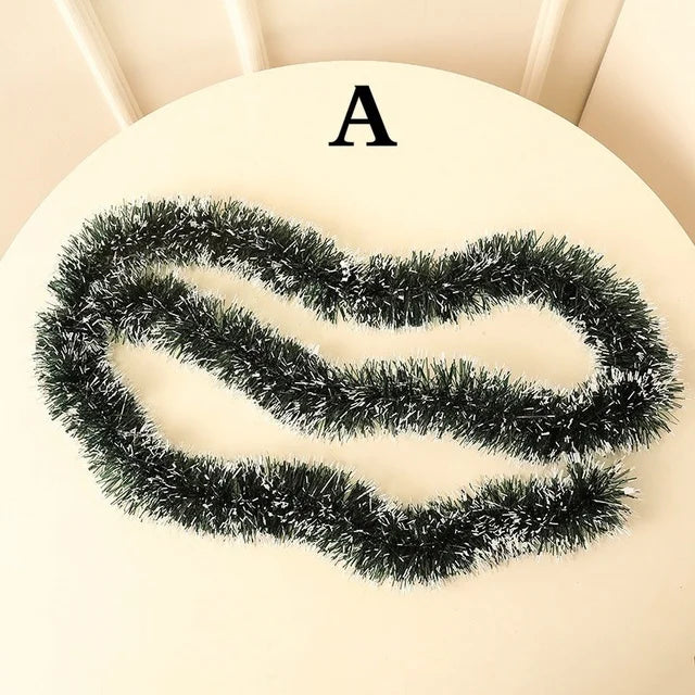 1PCS 2M Christmas Eve Decoration Bar Tops Ribbon Garland Christmas Tree Kitchen Ornaments Wedding Party Decoration Prop Peaceful Pleasures Health and Wellness A