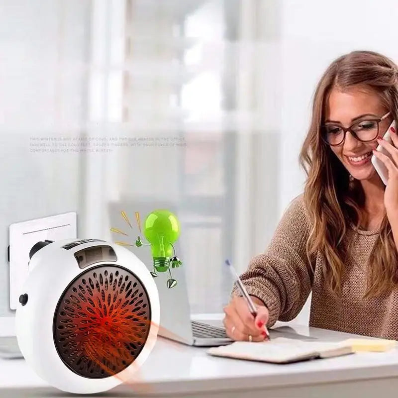 Portable 400W Plug-In Space Heater | Fast Desktop Warm Fan