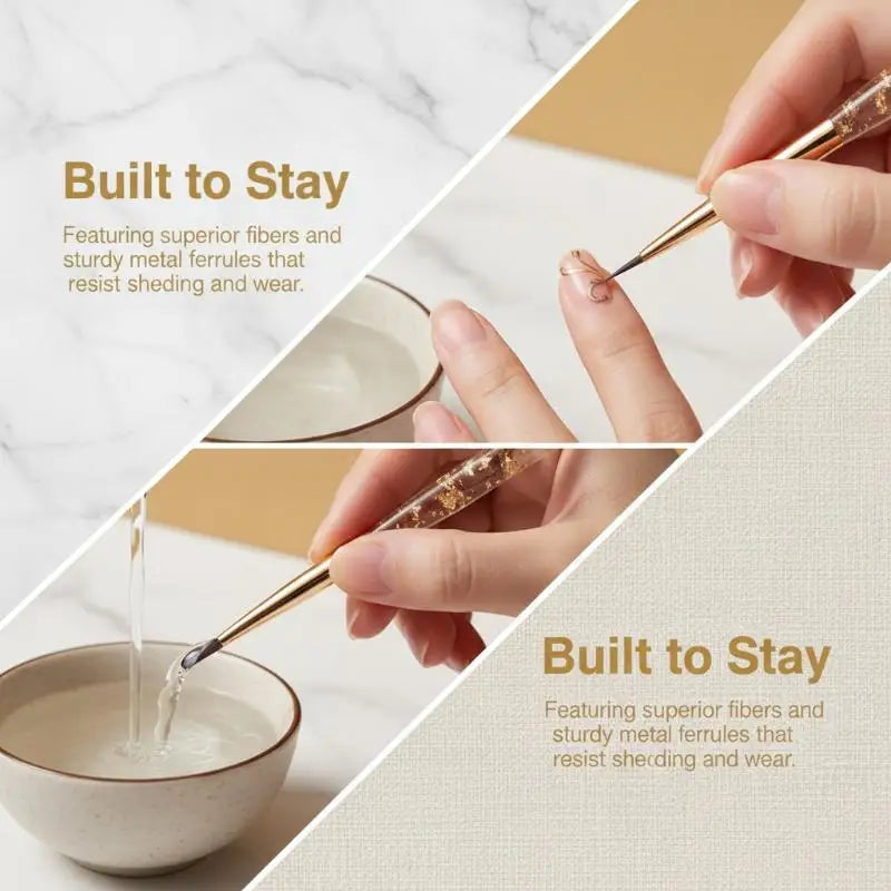 1Pcs Nail Brush Set Detail Work Pens Stylish Acrylic Handles Gel Nail Art Fine Line Painting Professional Home Use Manicure Tool Peaceful Pleasures Health and Wellness