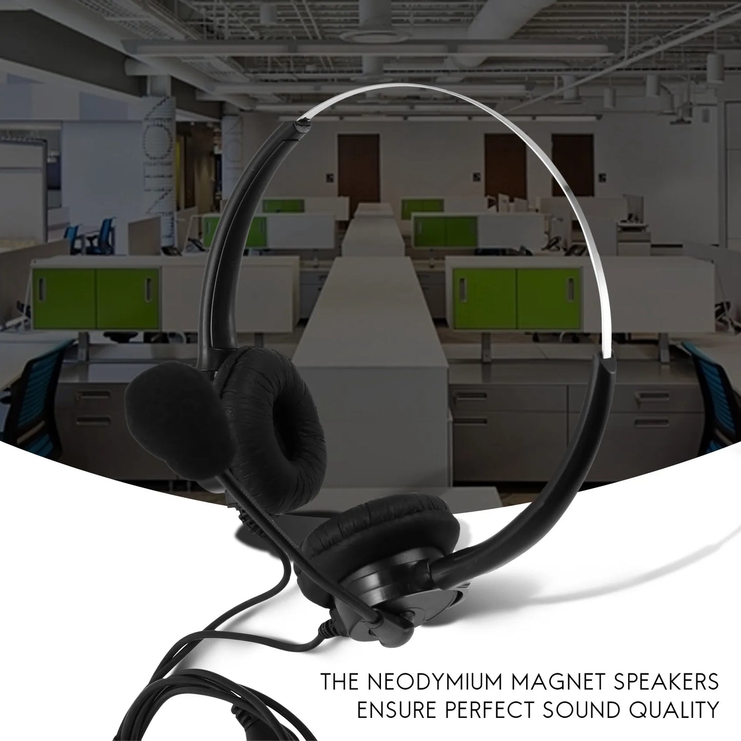 VH500D RJ9 Bilateral Headphone Hands-Free Call Center Noise Cancelling Corded with Adjustable Mic for Telephone Set Peaceful Pleasures Health and Wellness