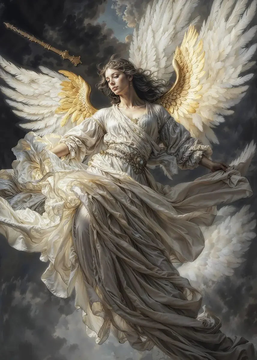Nordic Religious Art Benevolent Portrait Of The Virgin Mary Archangel Canvas Painting, Wall Art for Living Room Home Decor Peaceful Pleasures Health and Wellness 14 20x30cm Unframed