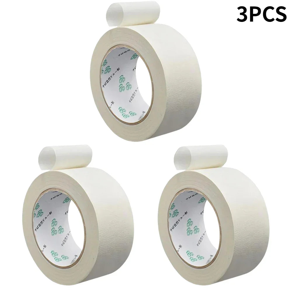 50mmx50m Painter Masking Tape Writable No Residue Easy Tear Single Side Paper Tapefor Car Wall Floor Painting Packaging Sealing Peaceful Pleasures Health and Wellness 50m X 3