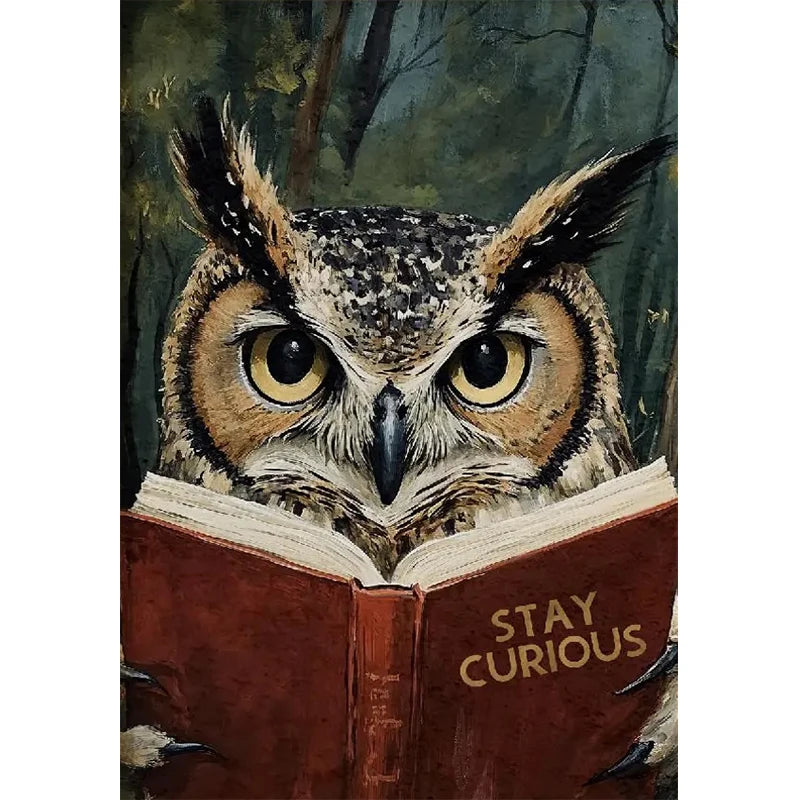 Animal Reading Canvas Poster | Kids Room Inspirational Wall Art