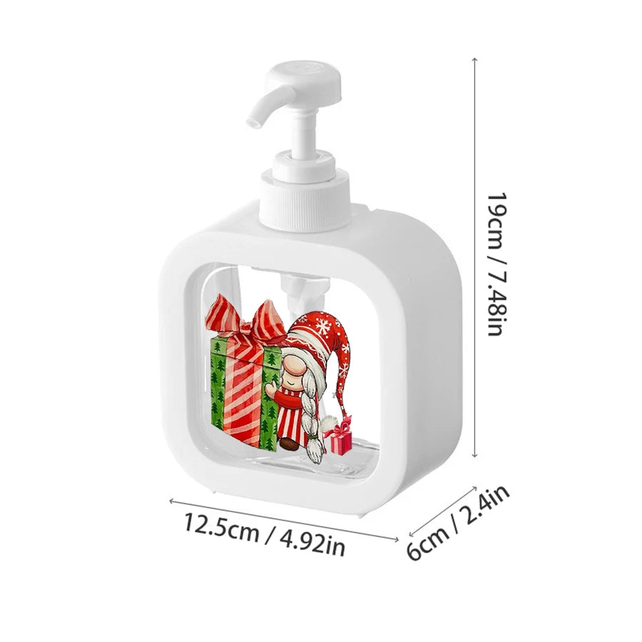 2pcs Christmas Soap Dispenser, Hand Soap Dispenser, Refillable Liquid Hand Soap Empty Plastic Pump Bottle Container for Bathroom Peaceful Pleasures Health and Wellness