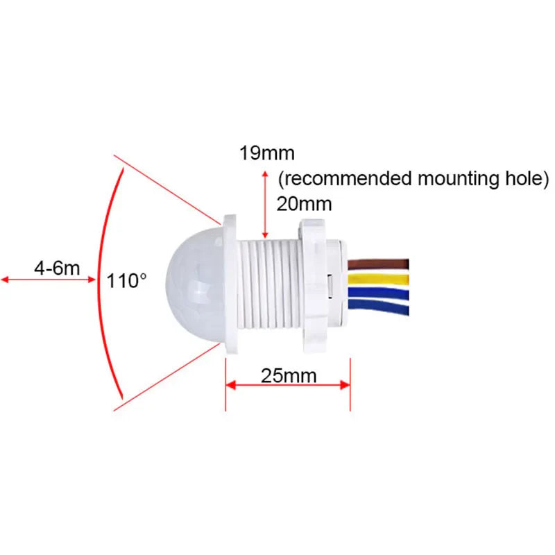 PIR Motion Sensor Switch 110V–240V | Auto Night Light