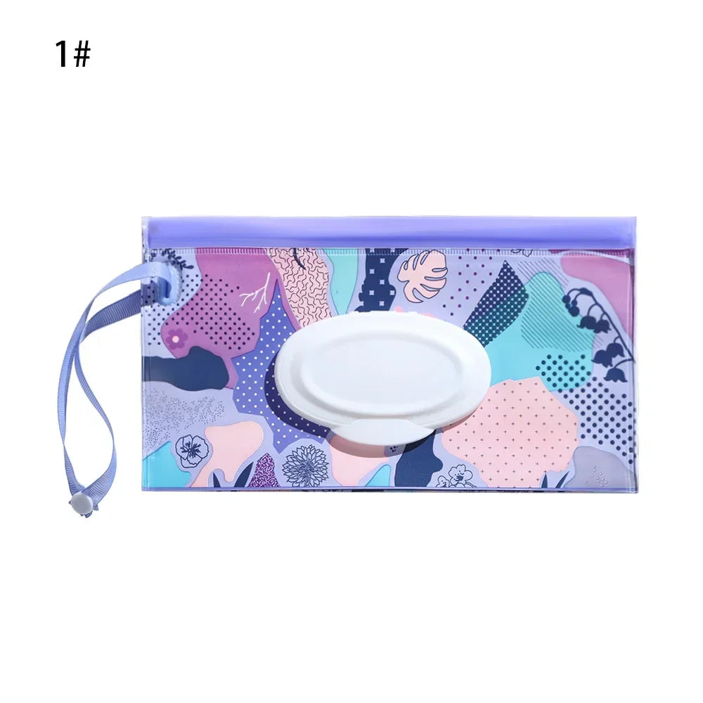 Baby Wet Wipes Carrying Case Bag | Stroller Snap-Strap Clutch