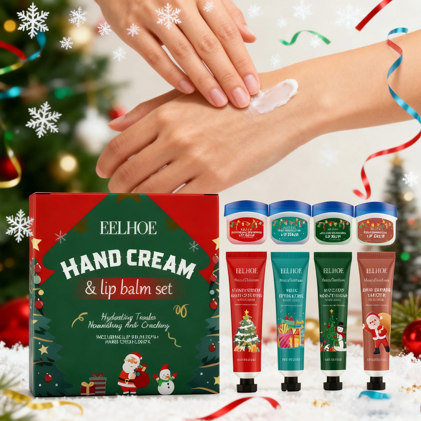 Eelhoe 8-Piece Hand Cream & Lip Balm Christmas Gift Set
