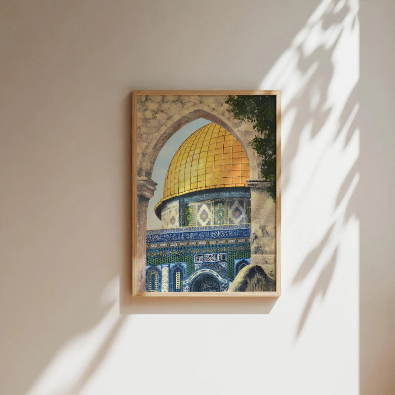 Al Aqsa Mosque Islamic Wall Art | Gold Dome Canvas Print Islamic Canvas Print Peaceful Pleasures Health and Wellness