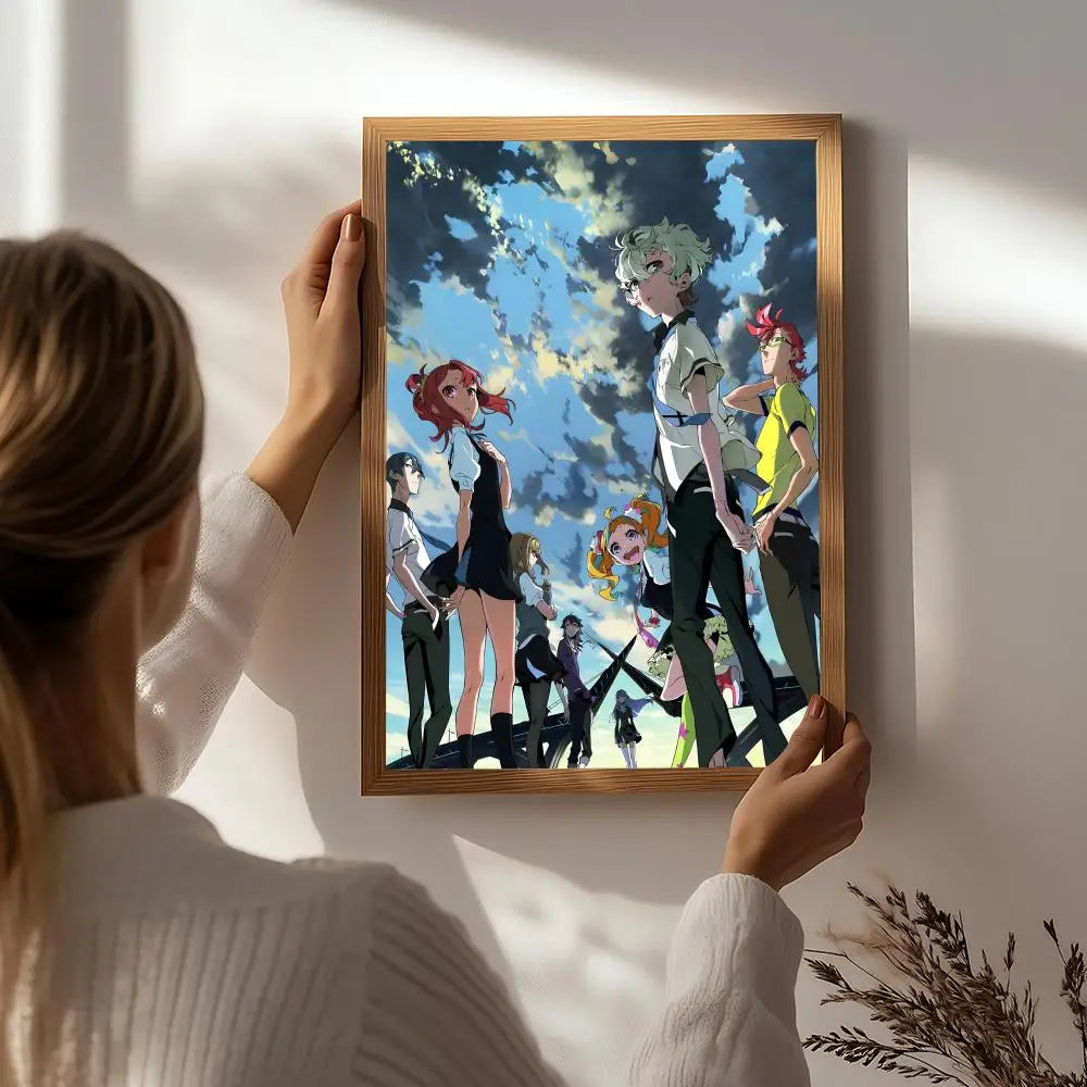 Anime K-Kiznaiver Poster HD Self Adhesive Waterproof Wall Art Ideal for Home Office Dorm Bedroom Great Gift Peaceful Pleasures Health and Wellness White1 50X70cmNoframe