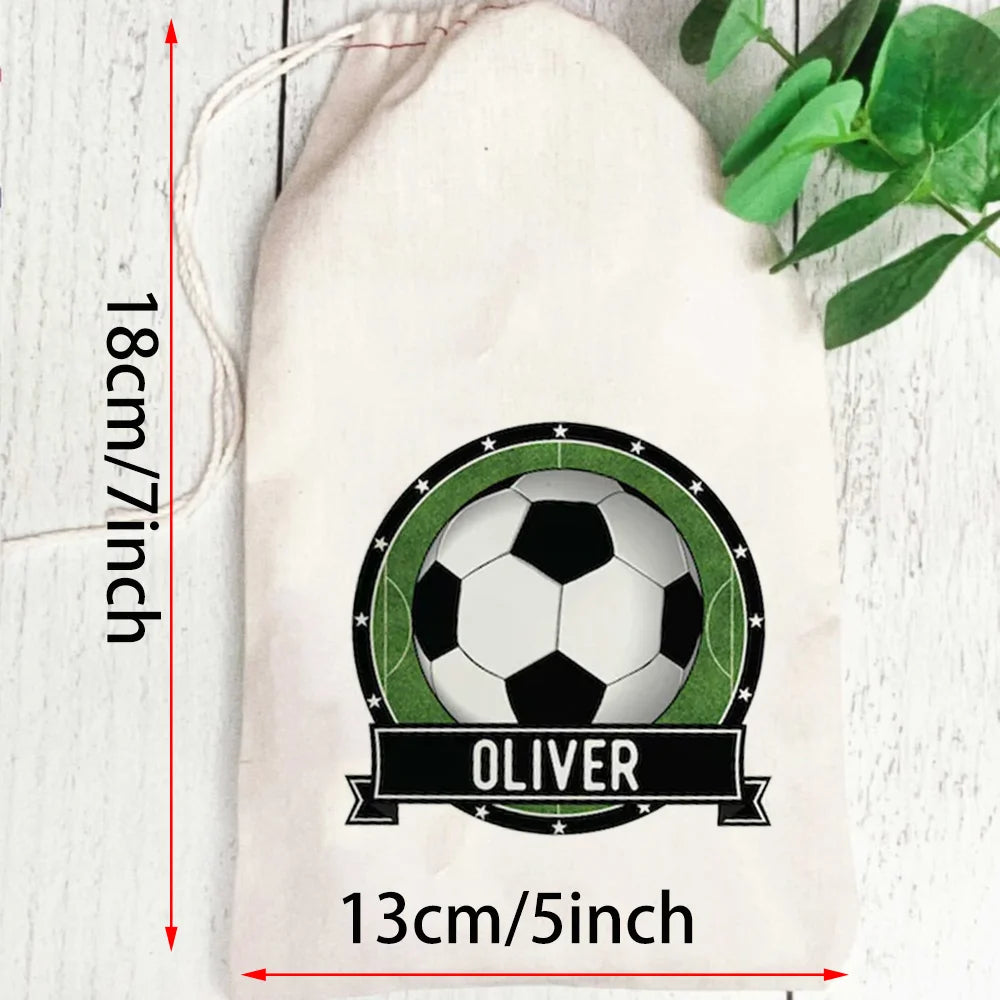 Personalized Soccer Party Favor Canvas Bags | Birthday & Shower
