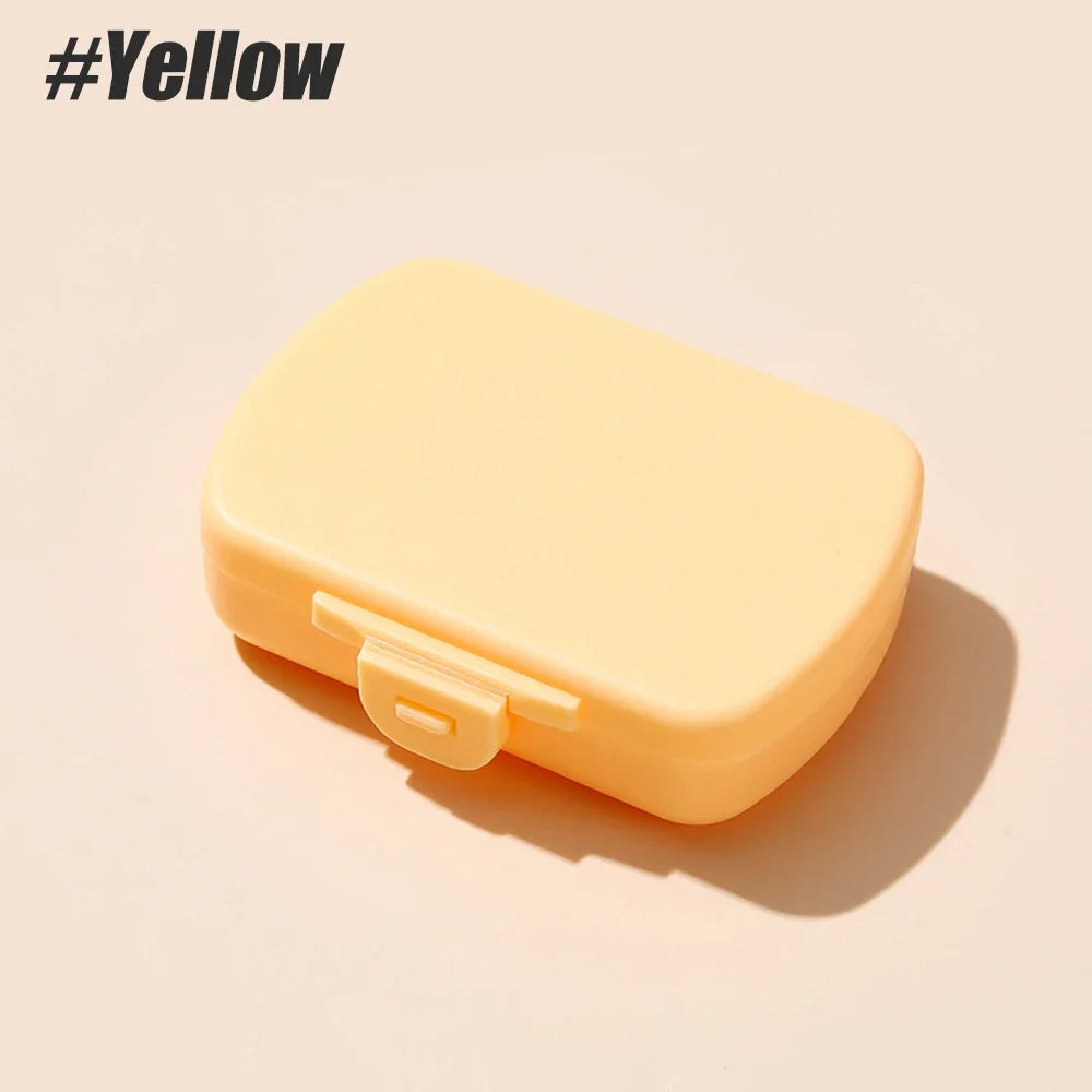 SPSPMA 1PCS Travel Pill Organizer, 6 Compartments Daily Pill Case, Portable Small Pill Box for Purse or Pocket Peaceful Pleasures Health and Wellness YELLOW