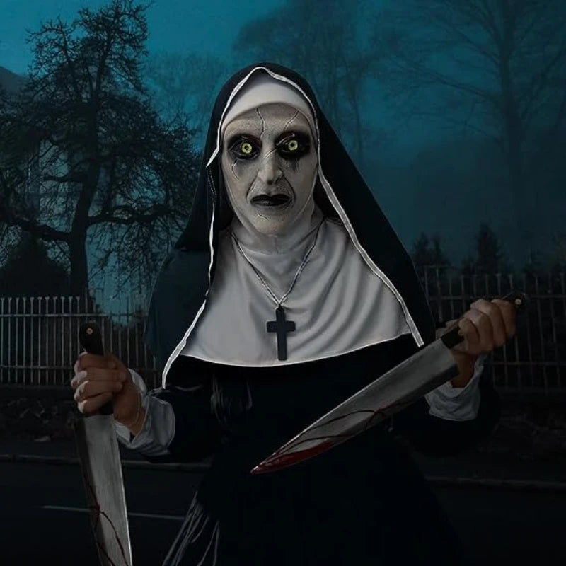 Scary Nun Halloween Horror Ghost Face Mask | Adult Cosplay