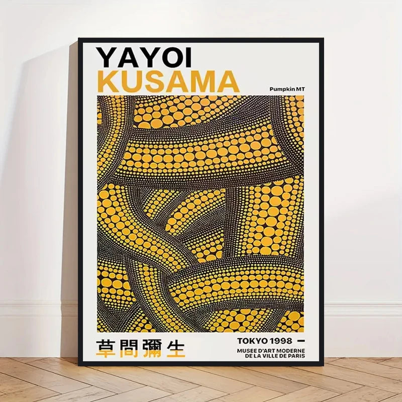 Yayoi Kusama Abstract Pumpkin Canvas Wall Art Print | Unframed
