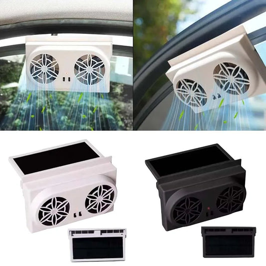 Exhaust Powerful Ventilation Window Radiator Radiator Fans Usb Cooling Car Fans With Solar Panel Rechargeable Solar Fan Peaceful Pleasures Health and Wellness