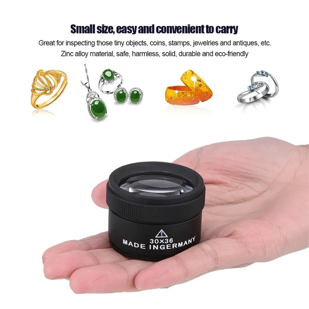 Optical Magnifying Glass 30x36 Portable Pocket Electronics Magnifyier For Jewelry Coin Stamps Watch Repair Magnifying Glass Peaceful Pleasures Health and Wellness