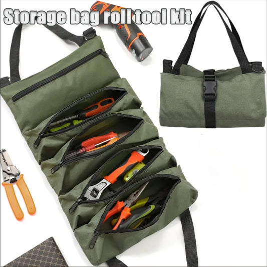 Roll-Up Multi-Pocket Tool Bag Organizer | Oxford Cloth Pouch