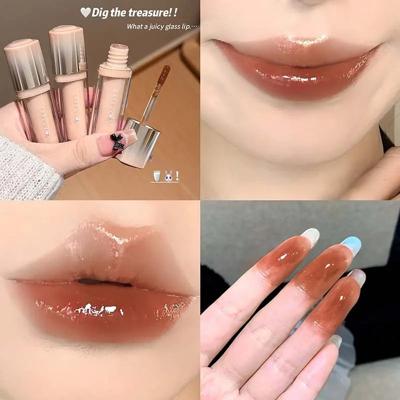 Cappuvini Strawberry Lip Gloss | Glass Mirror Shine Lip Tint