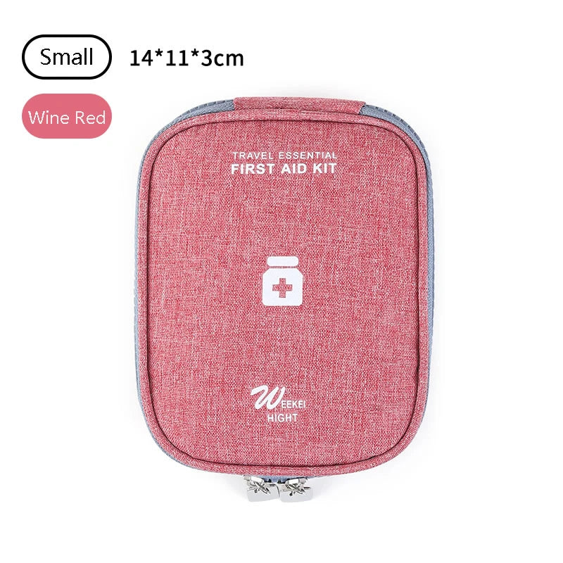 Home First Aid Kit Large Capacity Empty Medicine Storage Bag Portable Travel Medicine Box Survival Bag Emergency Bag For Car Peaceful Pleasures Health and Wellness Red Small