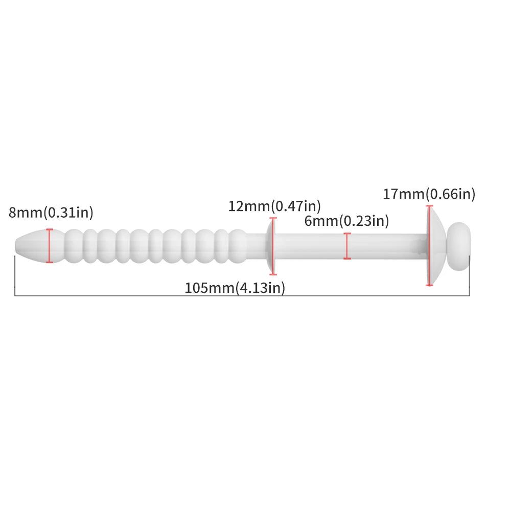 Silicone Beads With Hollow Plugs, Eyelets, Men's Wearing, Catheterization, Dilation, Urethral Obstruction, Adult Sexual Products Peaceful Pleasures Health and Wellness White M