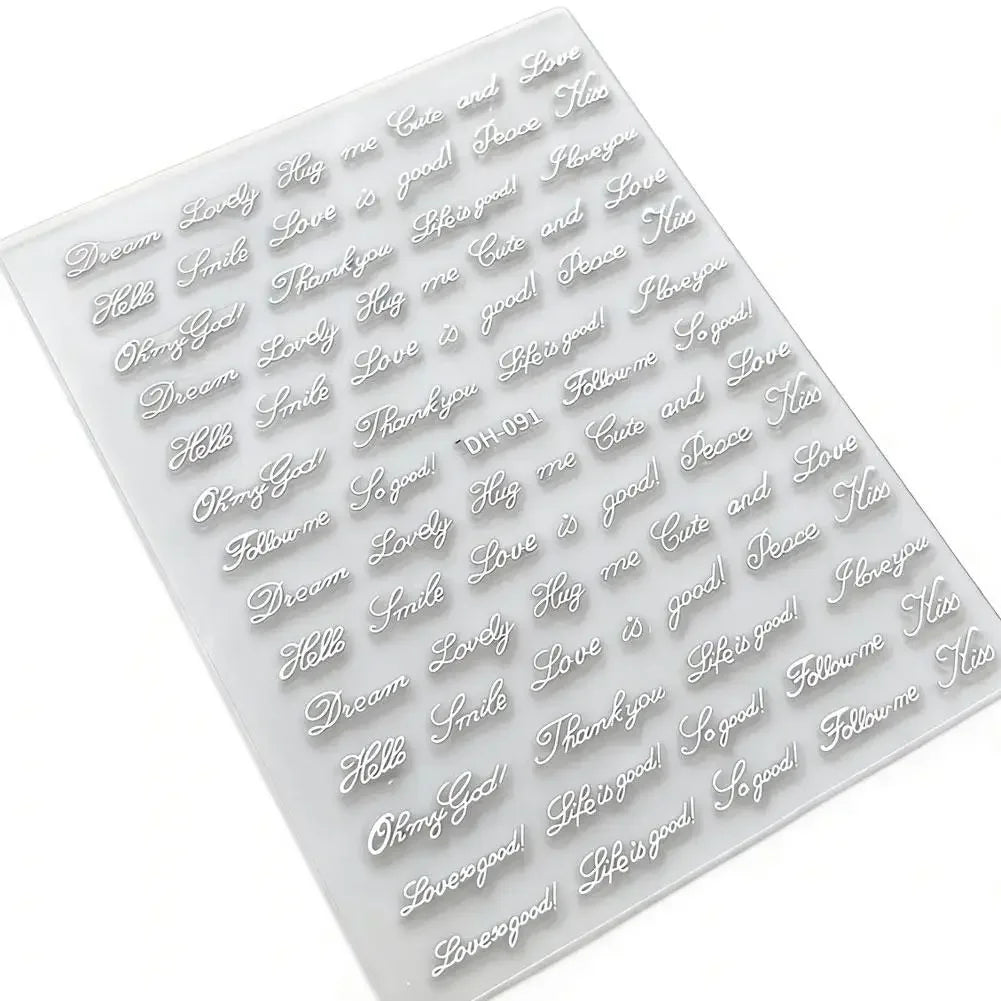 3D English Words Nail Art Stickers – DIY Nail Decals Peaceful Pleasures Health and Wellness A