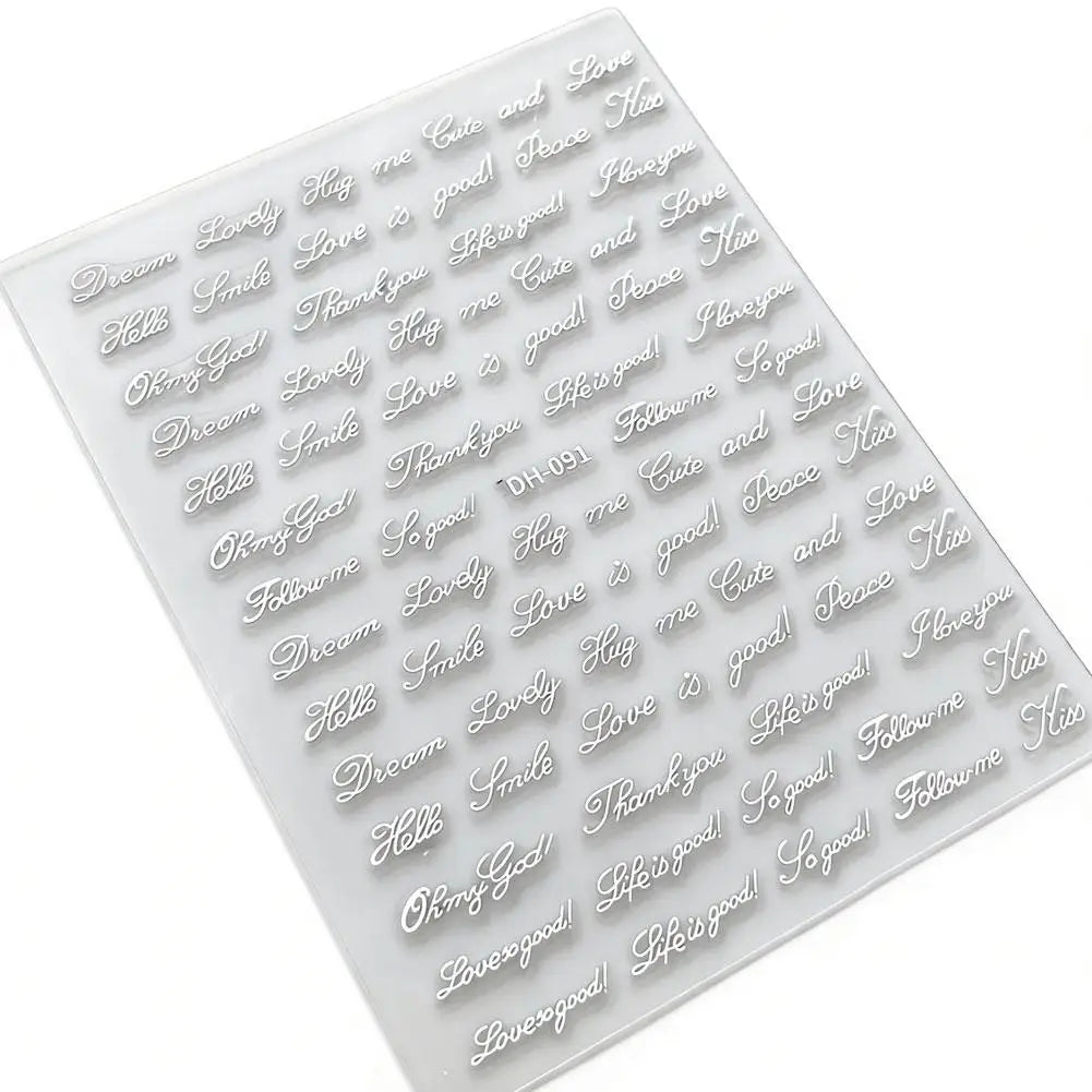3D English Alphabet Nail Stickers – Metallic Gold & Silver Decals