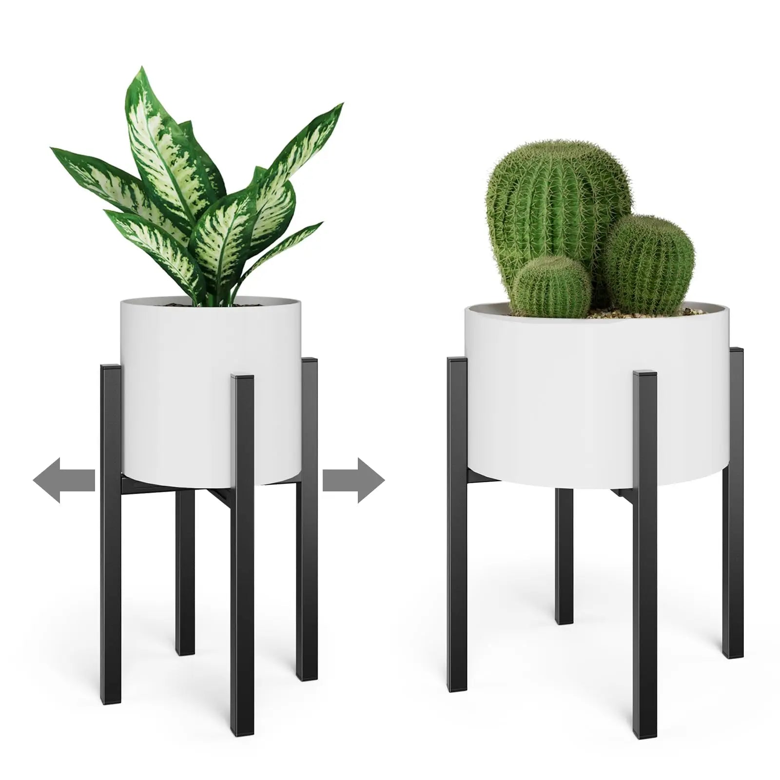 Adjustable Metal Plant Stand Indoor & Outdoor Extension Flower Pot Rack Heavy Duty Modern Balcony Shelf Garden Home Decor Peaceful Pleasures Health and Wellness