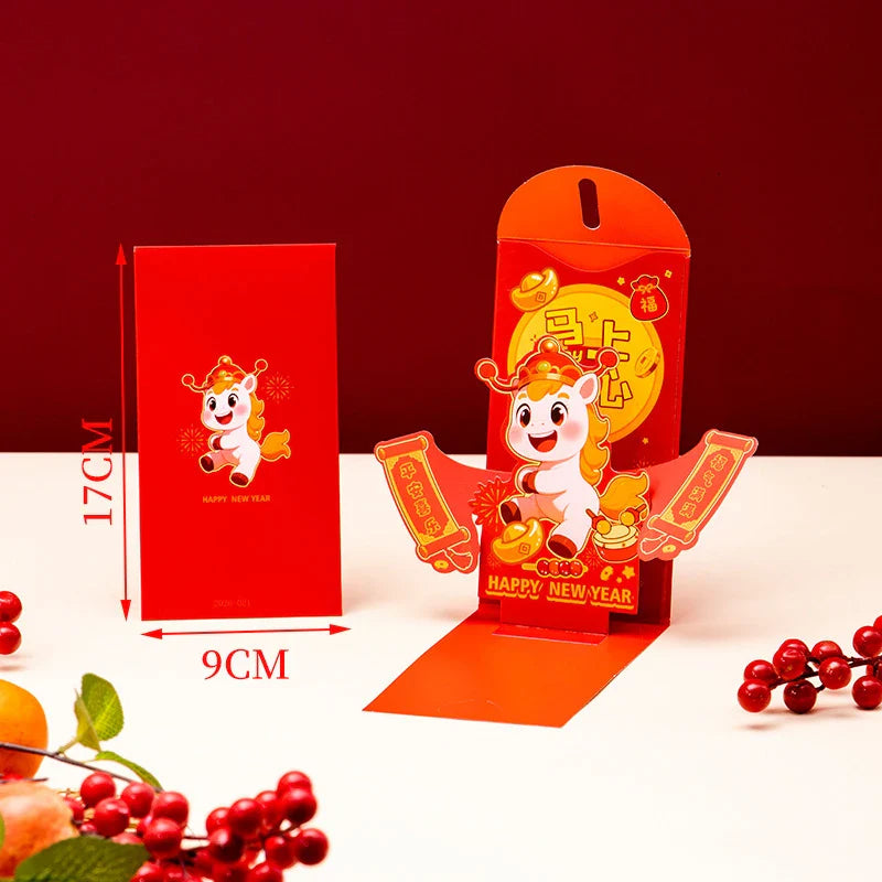 2026 Year of Horse Red Envelopes – 3D Hongbao Lucky Pockets