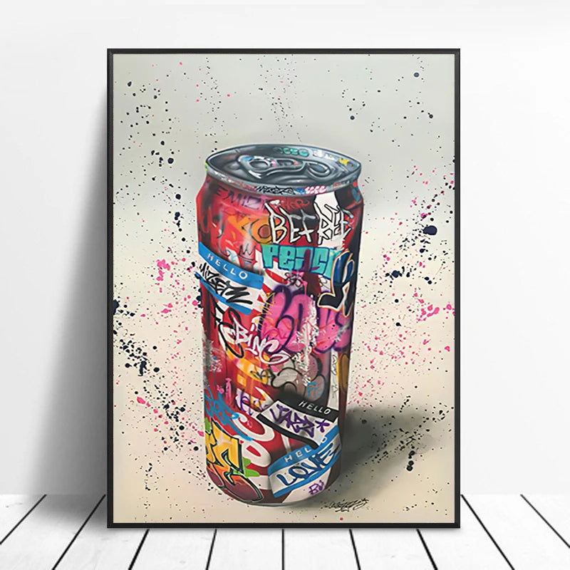 Street Graffiti Gestures Canvas Wall Art | Abstract Pop Mural