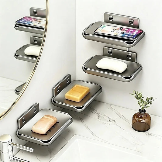 Corner Bathroom Soap Holder Rack – No-Drill Wall Mount Corner Soap Rack Peaceful Pleasures Health and Wellness