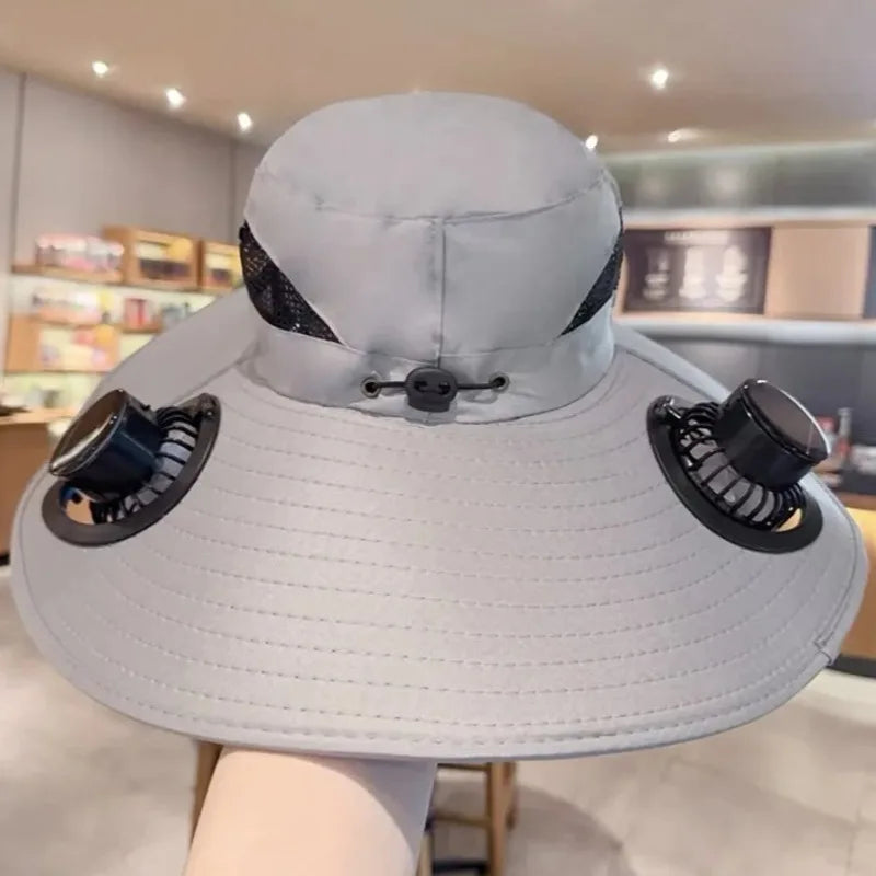 Solar Powered Fan Sun Hat – UV Protection Cooling Bucket Hat