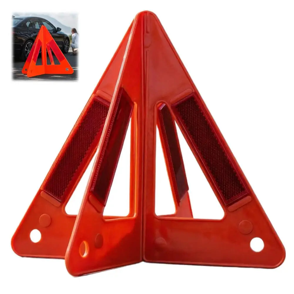 1/2pcs Reflective Triangle Warning Sign Car Emergency Breakdown Warning Triangle Car Tripod Foldable Stop Sign Emergency Tool Peaceful Pleasures Health and Wellness 1pcs