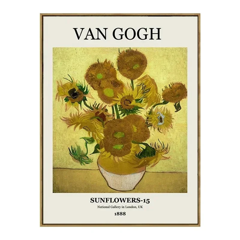 Vintage Famous Van Gogh Monet Matisse Picasso Poster Print Canvas Painting Wall Art Pictures for Home Room Decor Peaceful Pleasures Health and Wellness 3 30x40cm Unframed