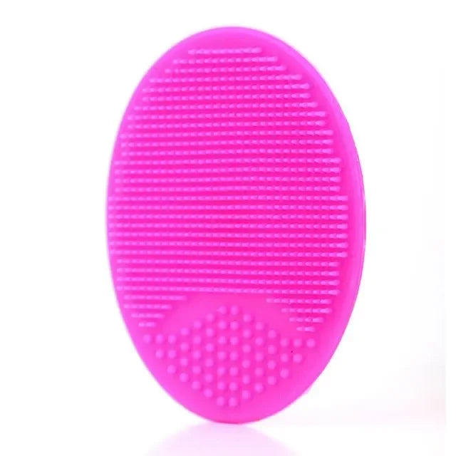 Silicone Face Wash Brush Clean Pores Baby Shampoo Brush Baby Bath Brush Soft Hair Round Shampoo Comb Home Use Peaceful Pleasures Health and Wellness Rose Red